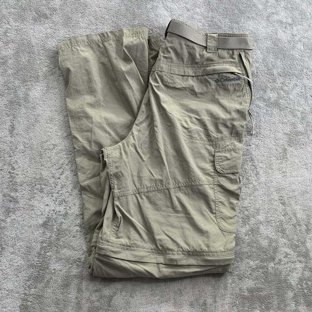 Columbia Pants Mens M Nylon Titanium Convertible Cargo Hiking Gorpcore Belted